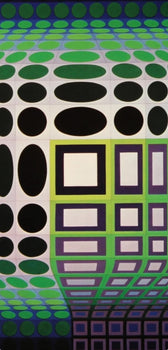 Victor Vasarely, Composition, Damier, Hliogravure