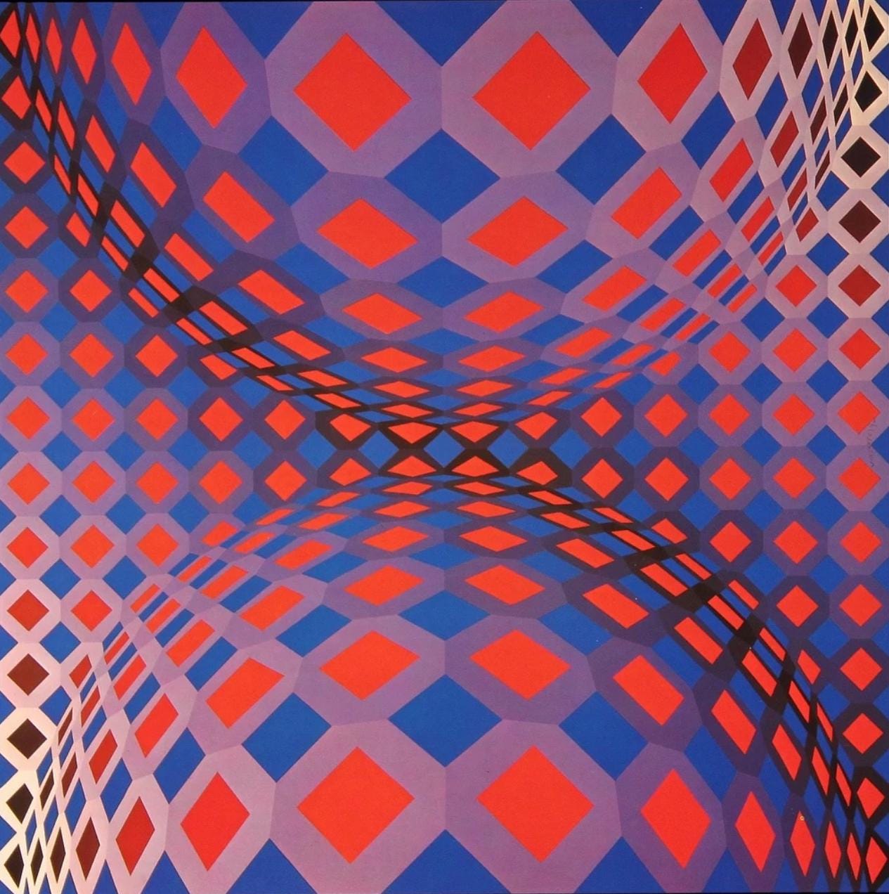 Victor Vasarely, Composition, Octogone, Hliogravure