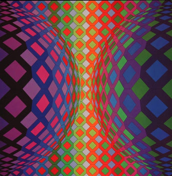 Victor Vasarely, Composition, Octogone, Hliogravure