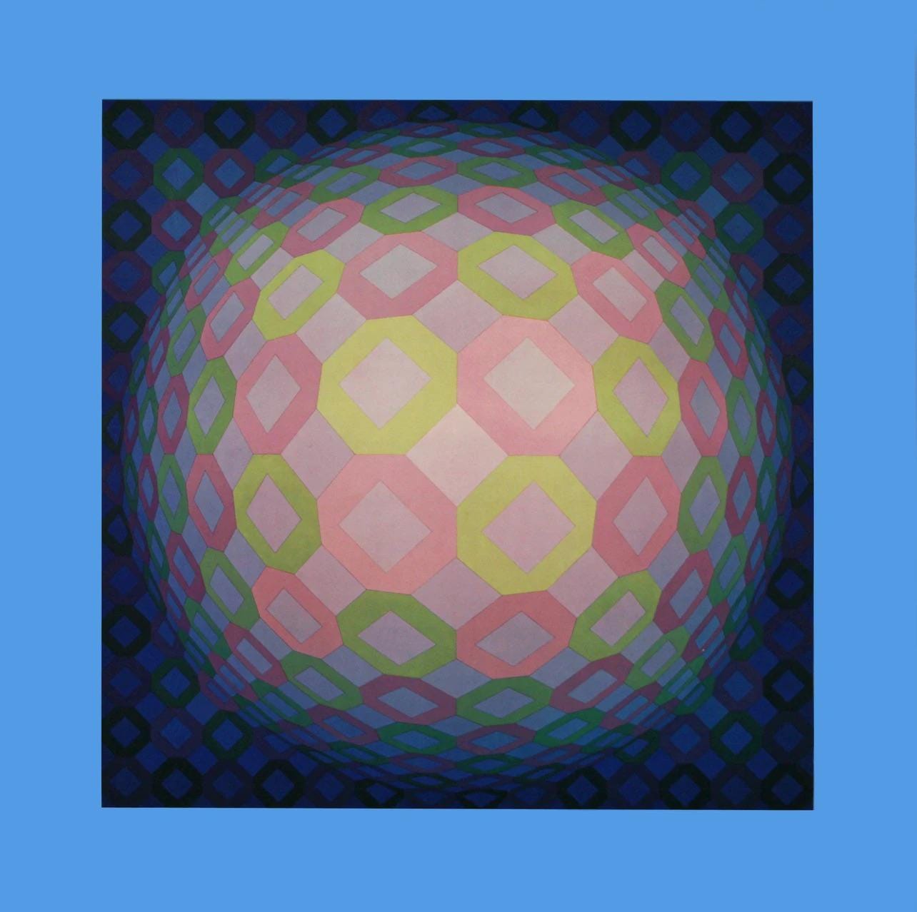 Victor Vasarely, Composition, Octogone, Hliogravure