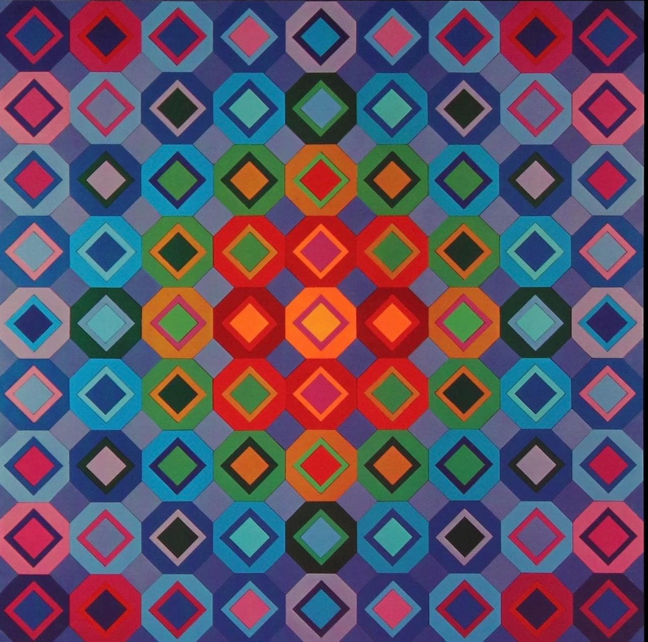 Victor Vasarely, Composition, Octogone, Hliogravure