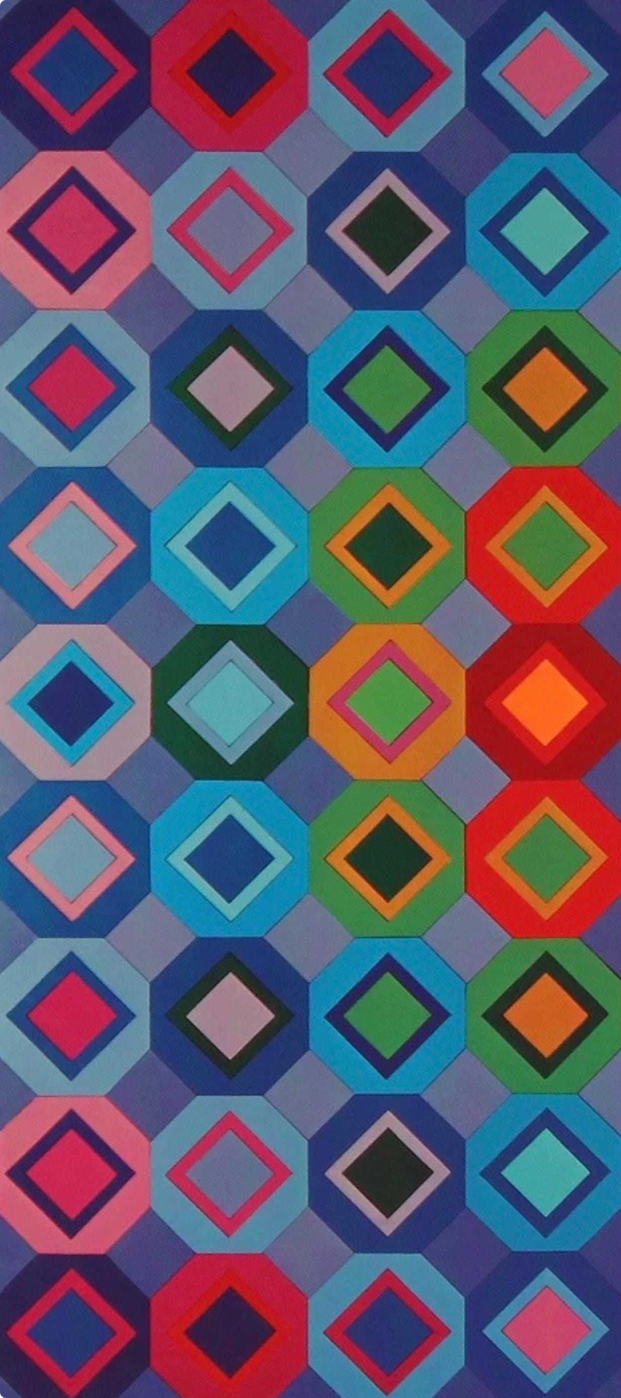 Victor Vasarely, Composition, Octogone, Hliogravure