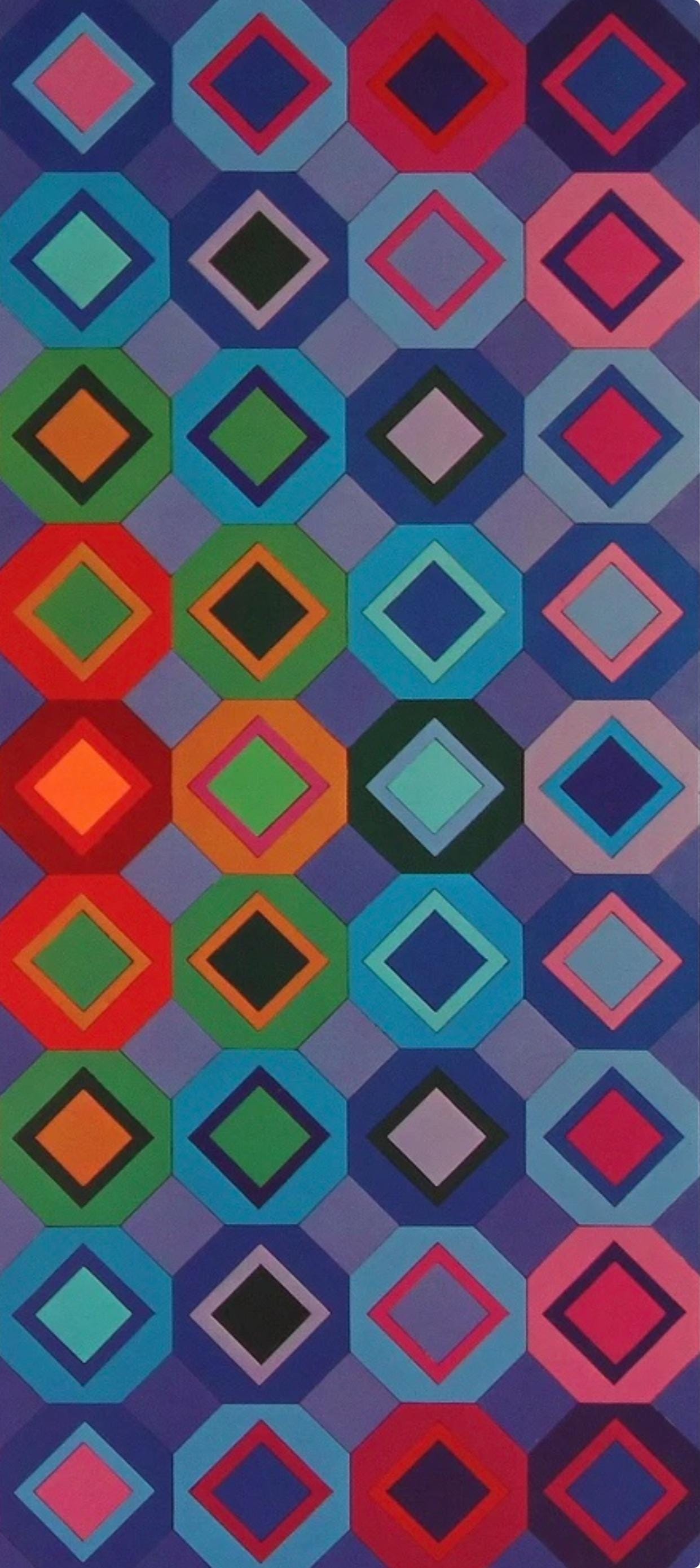 Victor Vasarely, Composition, Octogone, Hliogravure