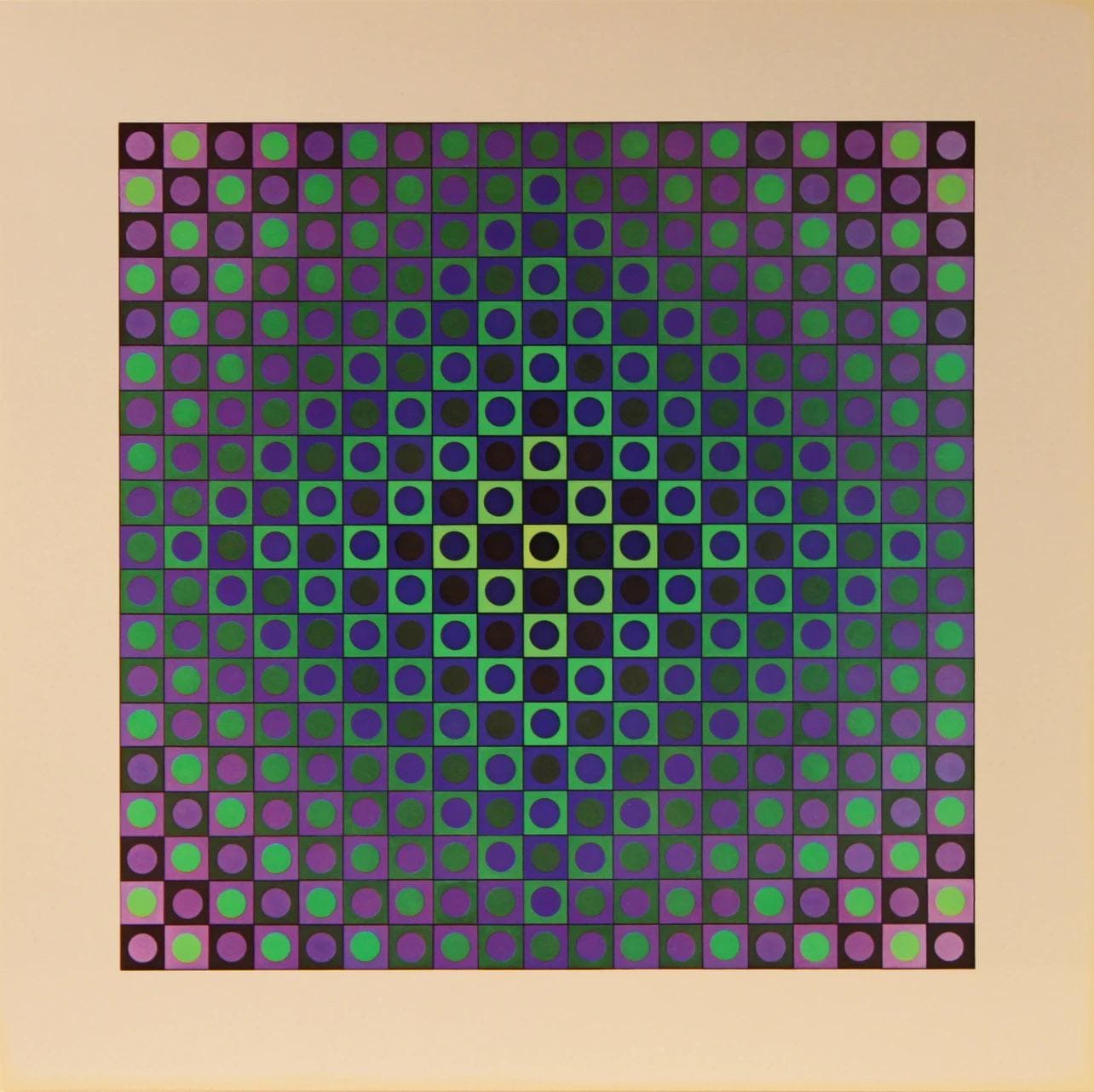 Victor Vasarely, Composition, Folklore Plantaire, Hliogravure