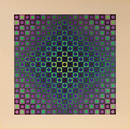 Victor Vasarely, Composition, Folklore Plantaire, Hliogravure