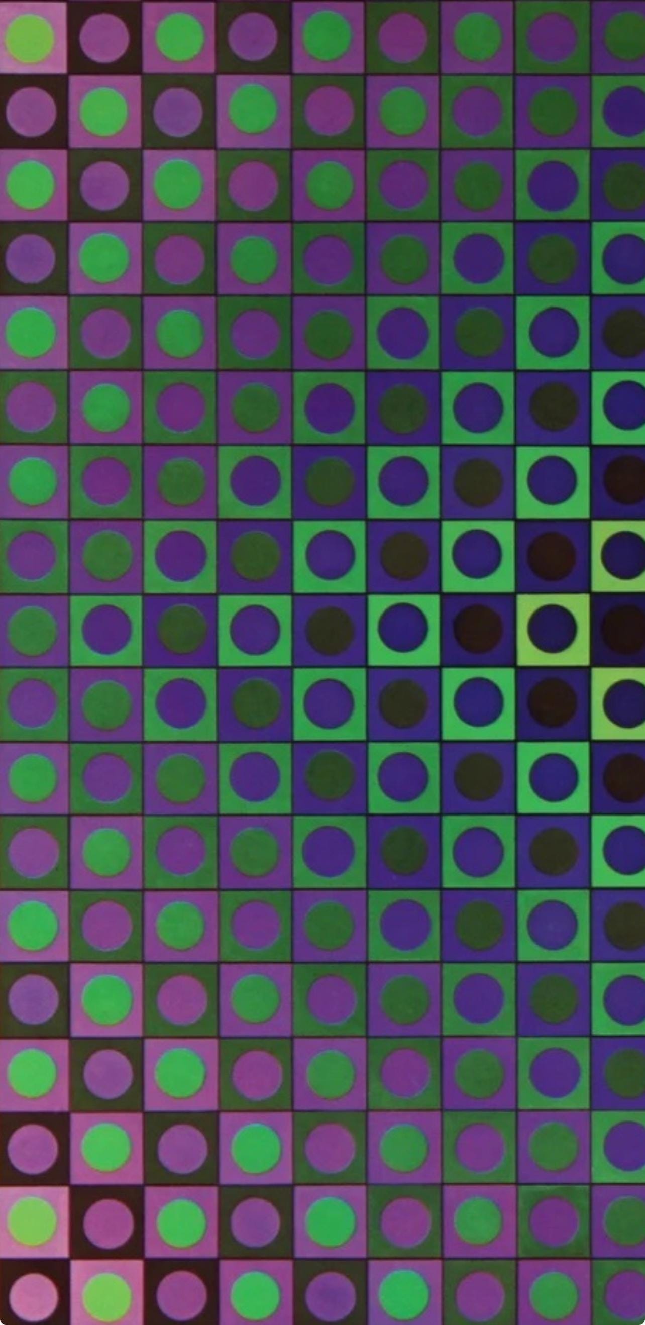 Victor Vasarely, Composition, Folklore Plantaire, Hliogravure