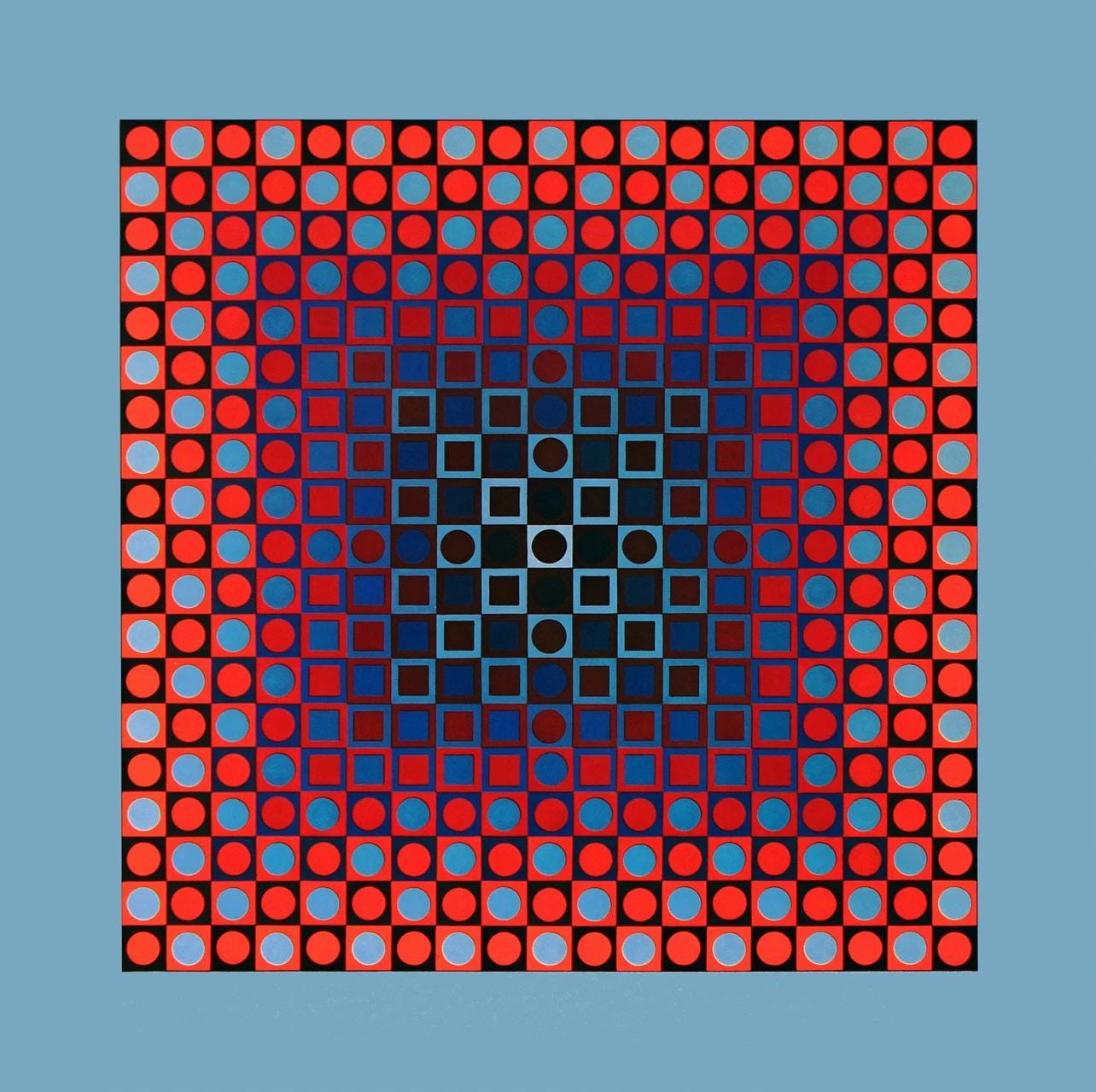 Victor Vasarely, Composition, Folklore Plantaire, Hliogravure