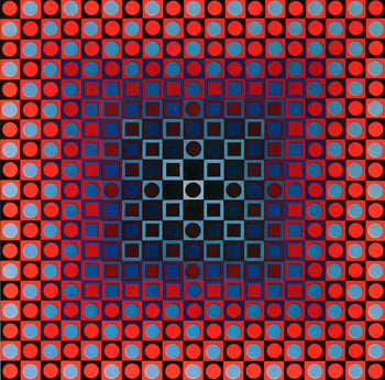 Victor Vasarely, Composition, Folklore Plantaire, Hliogravure