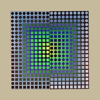 Victor Vasarely, Composition, Folklore Plantaire, Hliogravure