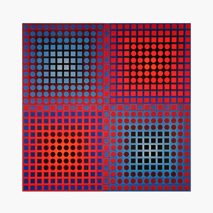Victor Vasarely, Composition, Folklore Plantaire, Hliogravure