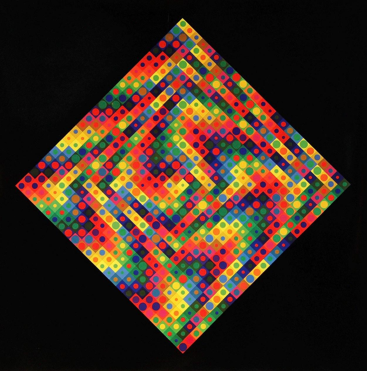 Victor Vasarely, Composition, Folklore Plantaire, Hliogravure