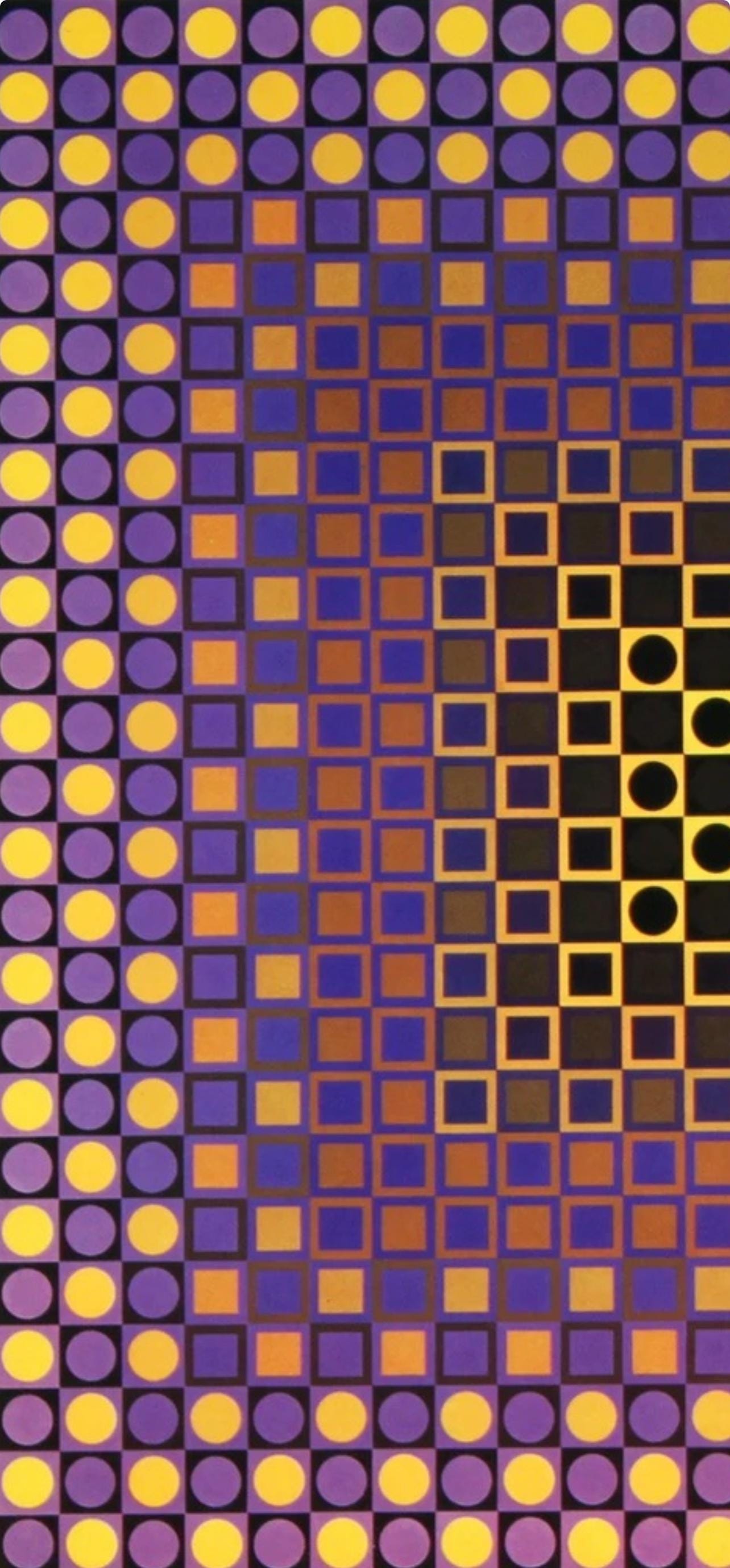 Victor Vasarely, Composition, Folklore Plantaire, Hliogravure
