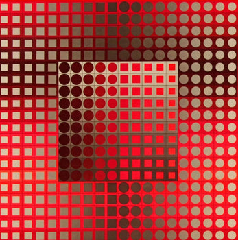 Victor Vasarely, Composition, Folklore Plantaire, Hliogravure