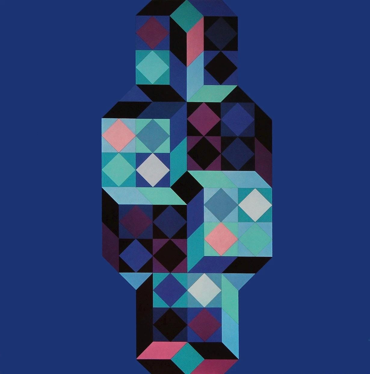Victor Vasarely, Composition, Hommage Hexagone, Hliogravure