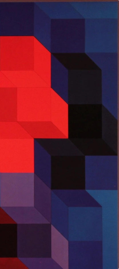 Victor Vasarely, Composition, Hommage Hexagone, Hliogravure