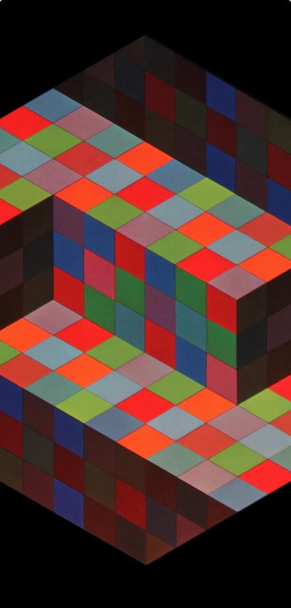 Victor Vasarely, Composition, Hommage Hexagone, Hliogravure