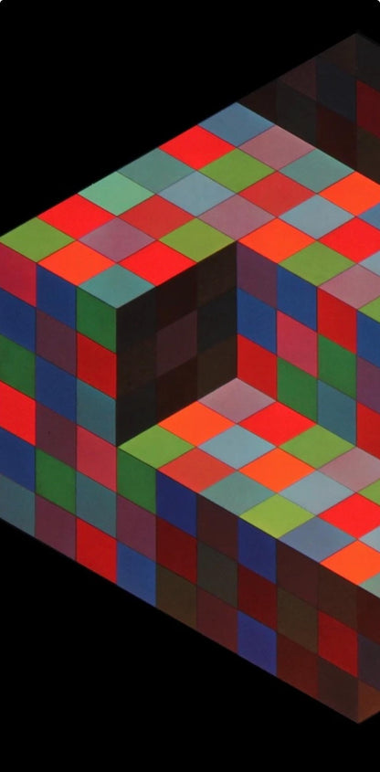 Victor Vasarely, Composition, Hommage Hexagone, Hliogravure