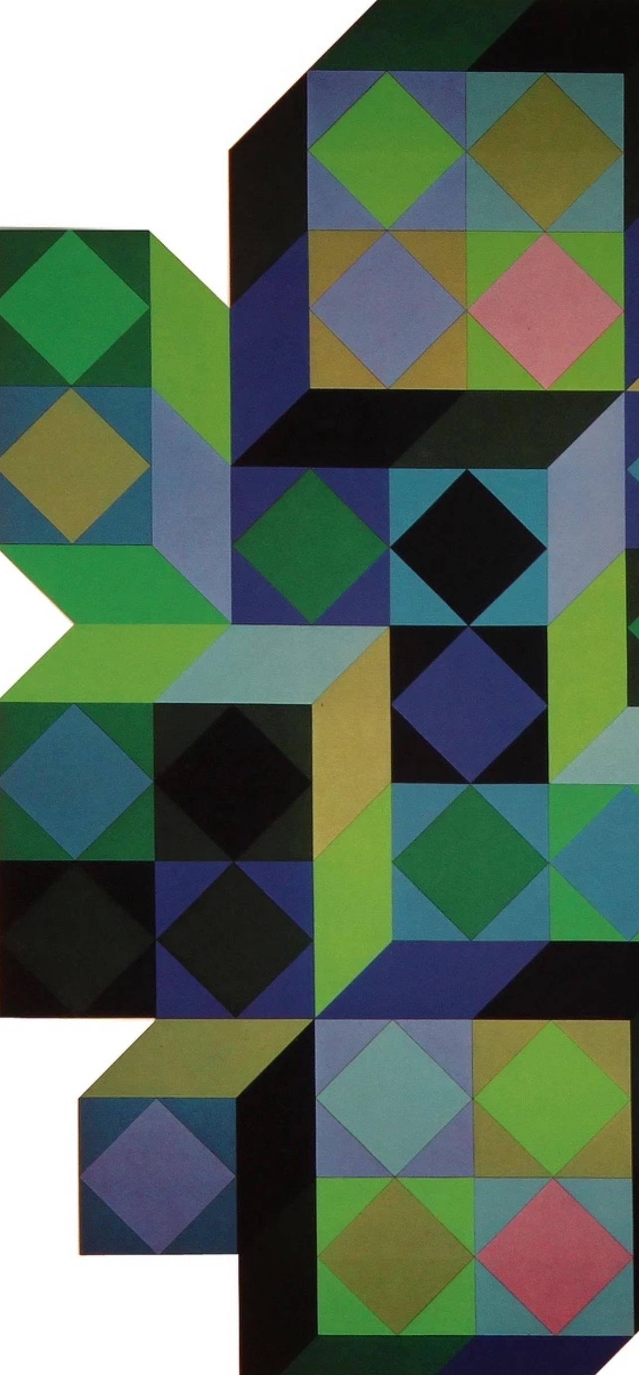 Victor Vasarely, Composition, Hommage Hexagone, Hliogravure