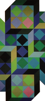 Victor Vasarely, Composition, Hommage Hexagone, Hliogravure