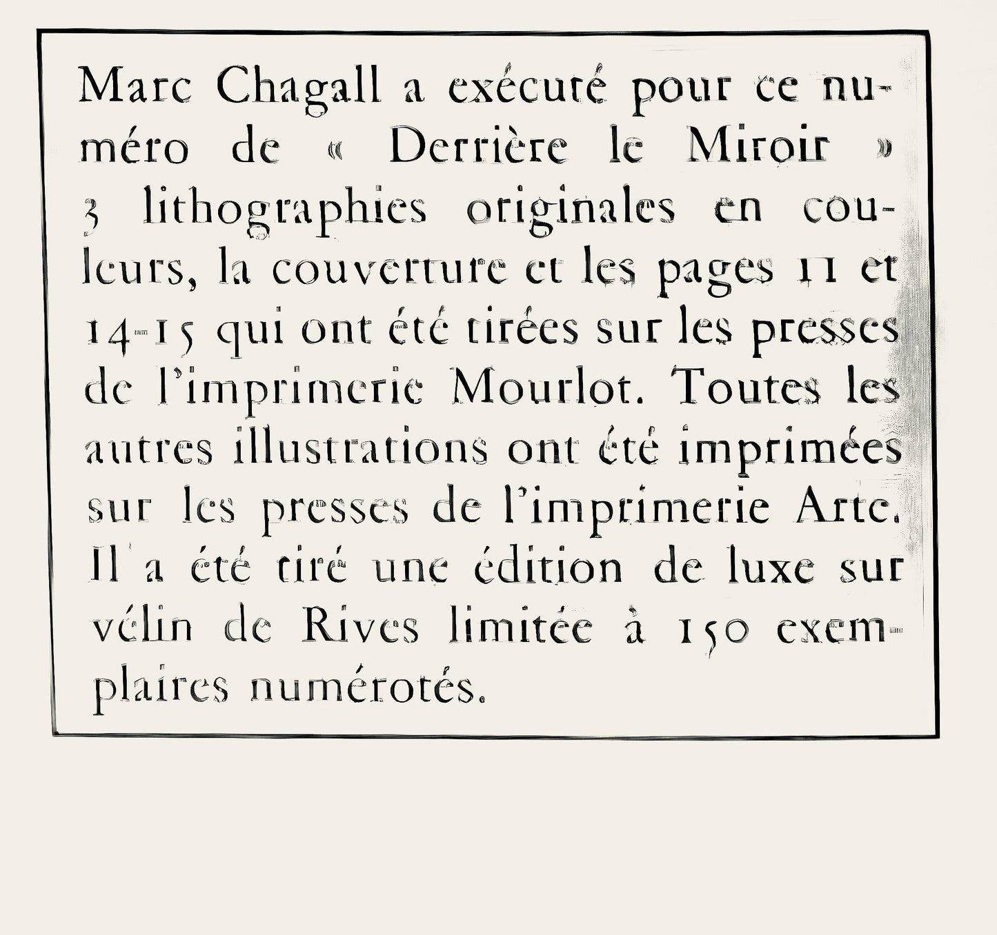 Marc Chagall, Composition (Cramer 91; Mourlot 651), Derrire Le Miroir, Lithograph