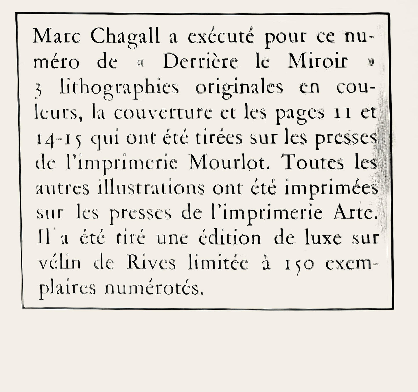 Marc Chagall, Composition (Cramer 91; Mourlot 651), Derrire Le Miroir, Lithograph