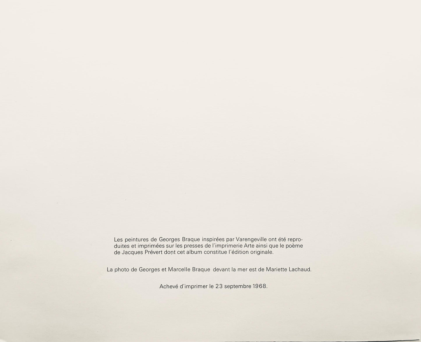 Georges Braque, Marine Noire, Varengeville, Lithograph