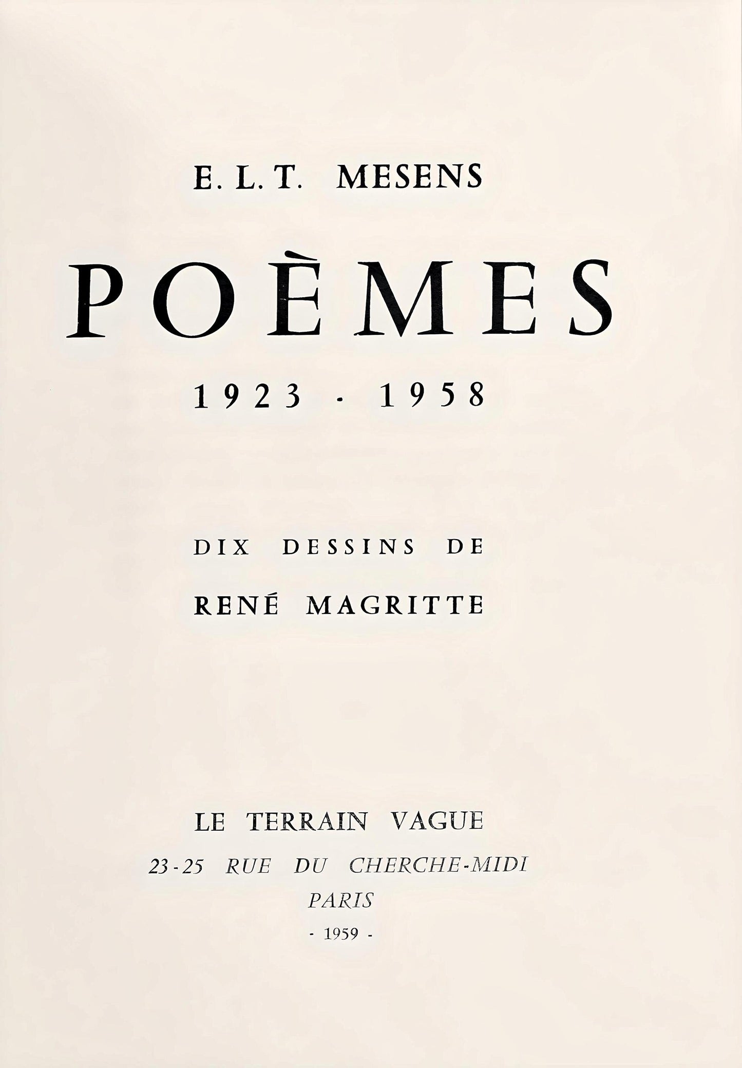 Ren Magritte, Composition, Dix dessins de Ren Magritte, Lithograph