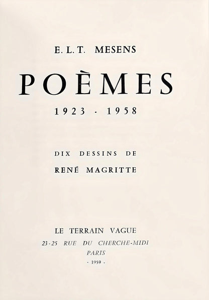 Ren Magritte, Composition, Dix dessins de Ren Magritte, Lithograph