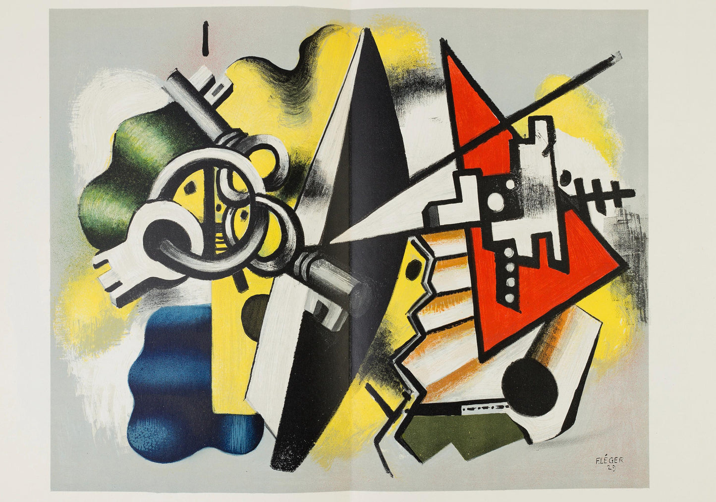 Fernand Lger, Composition, Derrire Le Miroir, Lithograph