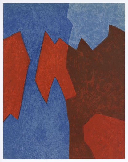Serge Poliakoff, Composition Rouge/Bleu (Poliakoff/Schneider 68), Xxe Sicle, Lithograph