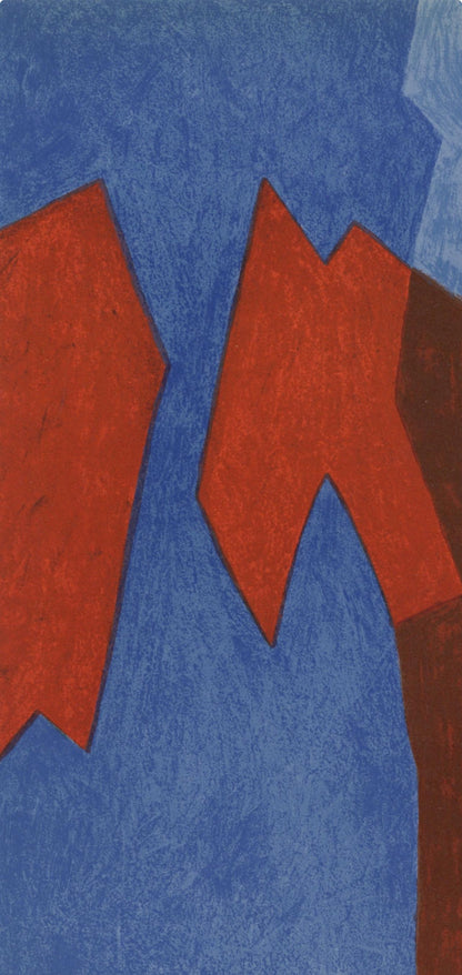 Serge Poliakoff, Composition Rouge/Bleu (Poliakoff/Schneider 68), Xxe Sicle, Lithograph