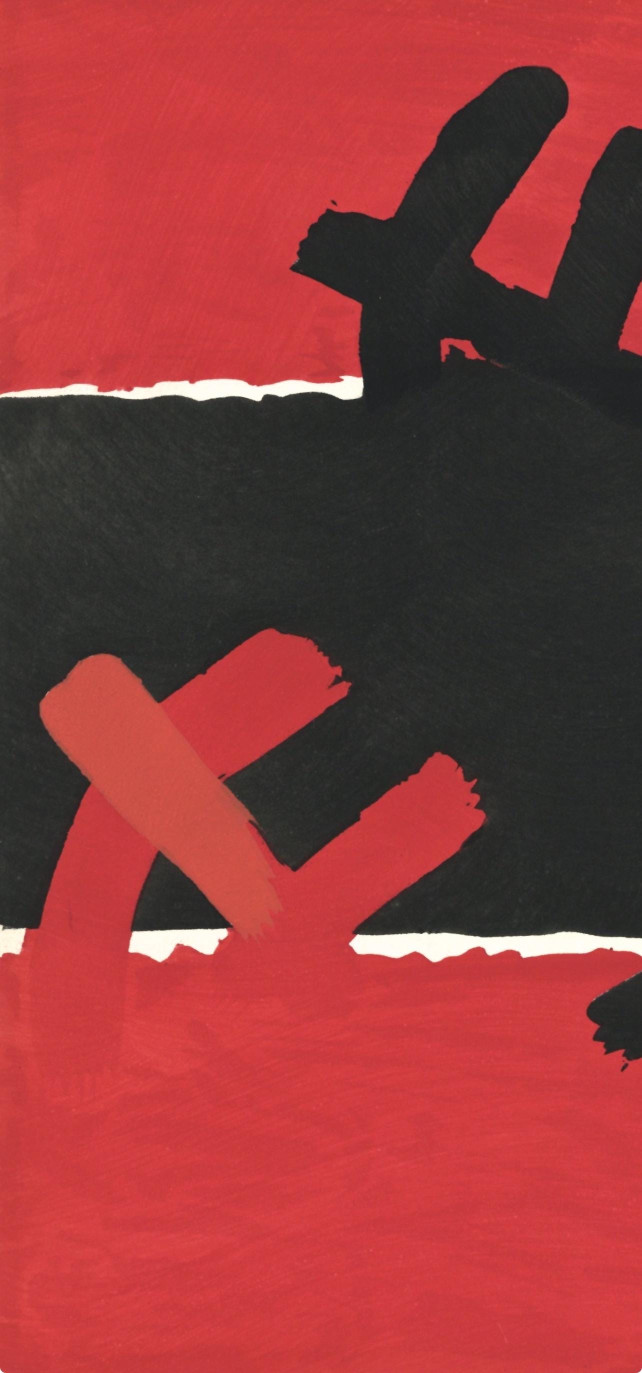 Giuseppe Capogrossi, Surface Rouge Et Noire, Xxe Sicle, Lithograph