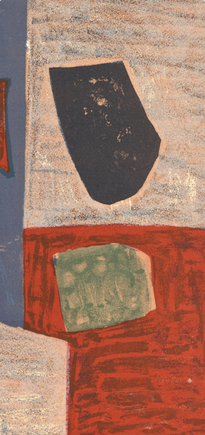 Serge Poliakoff, Composition Rose, Rouge (Poliakoff/Schneider 17), Xxe Sicle, Lithograph