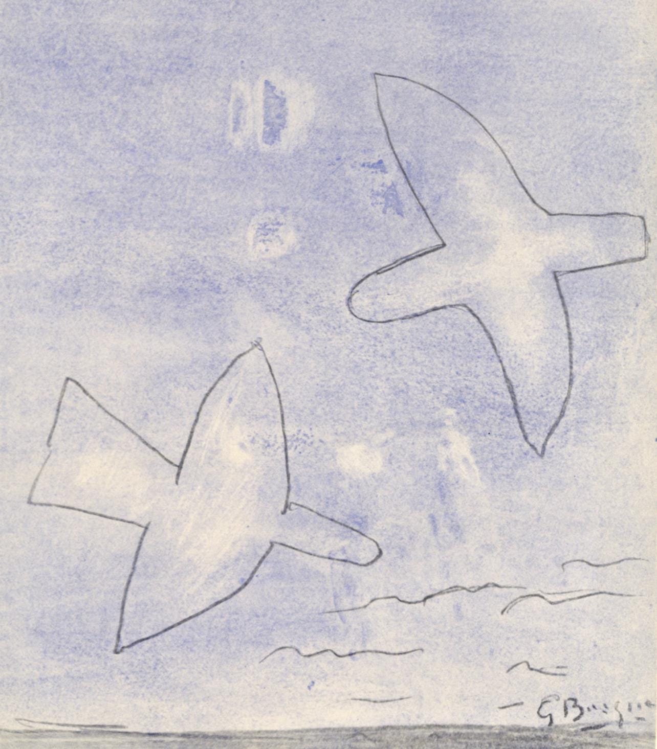 Georges Braque, Les Oiseaux, Xxe Sicle, Lithograph