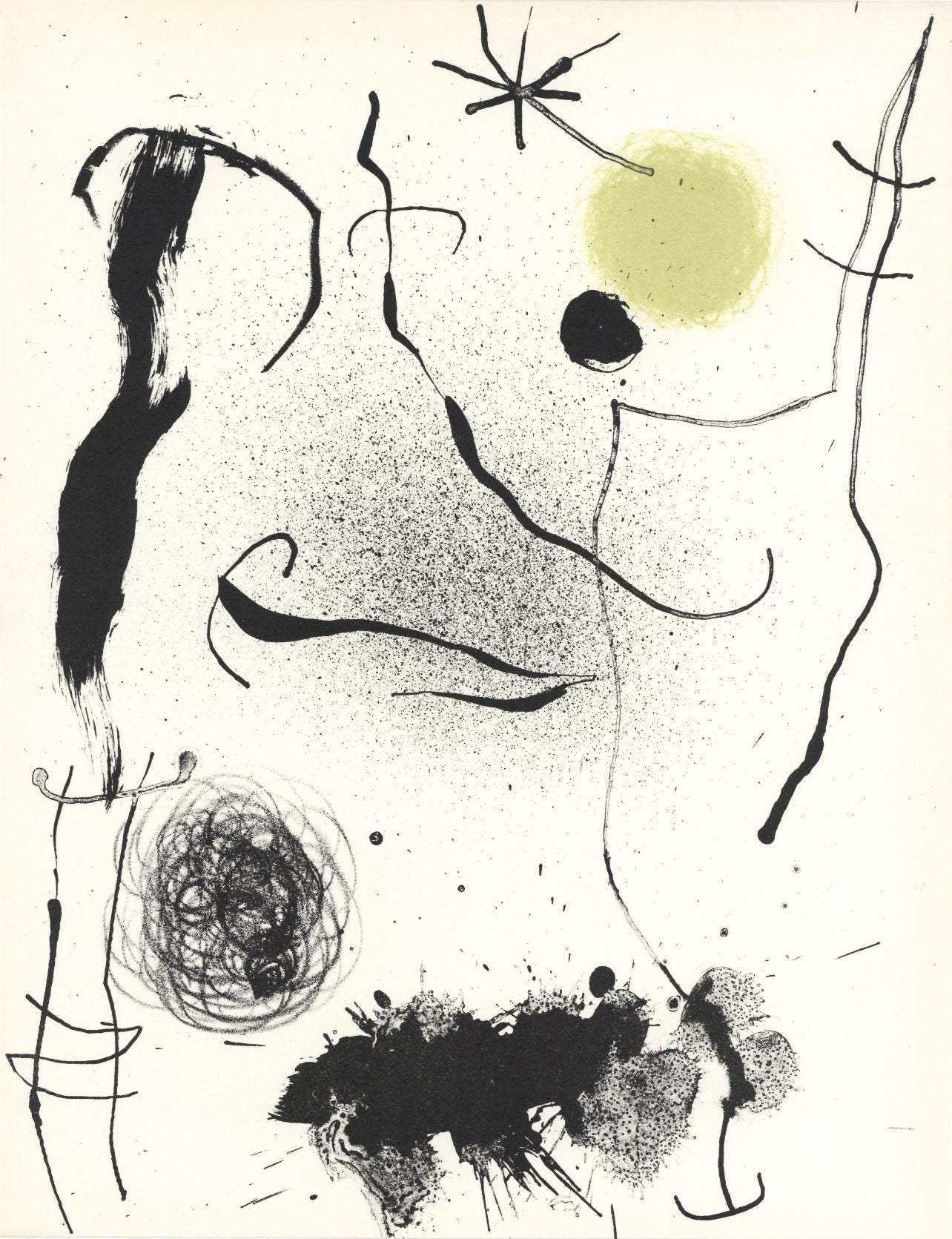 Joan Mir, Composition, Xxe Sicle, Lithograph