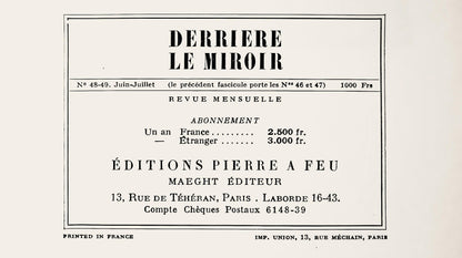 Georges Braque, Compotier, Derrire Le Miroir, Lithograph