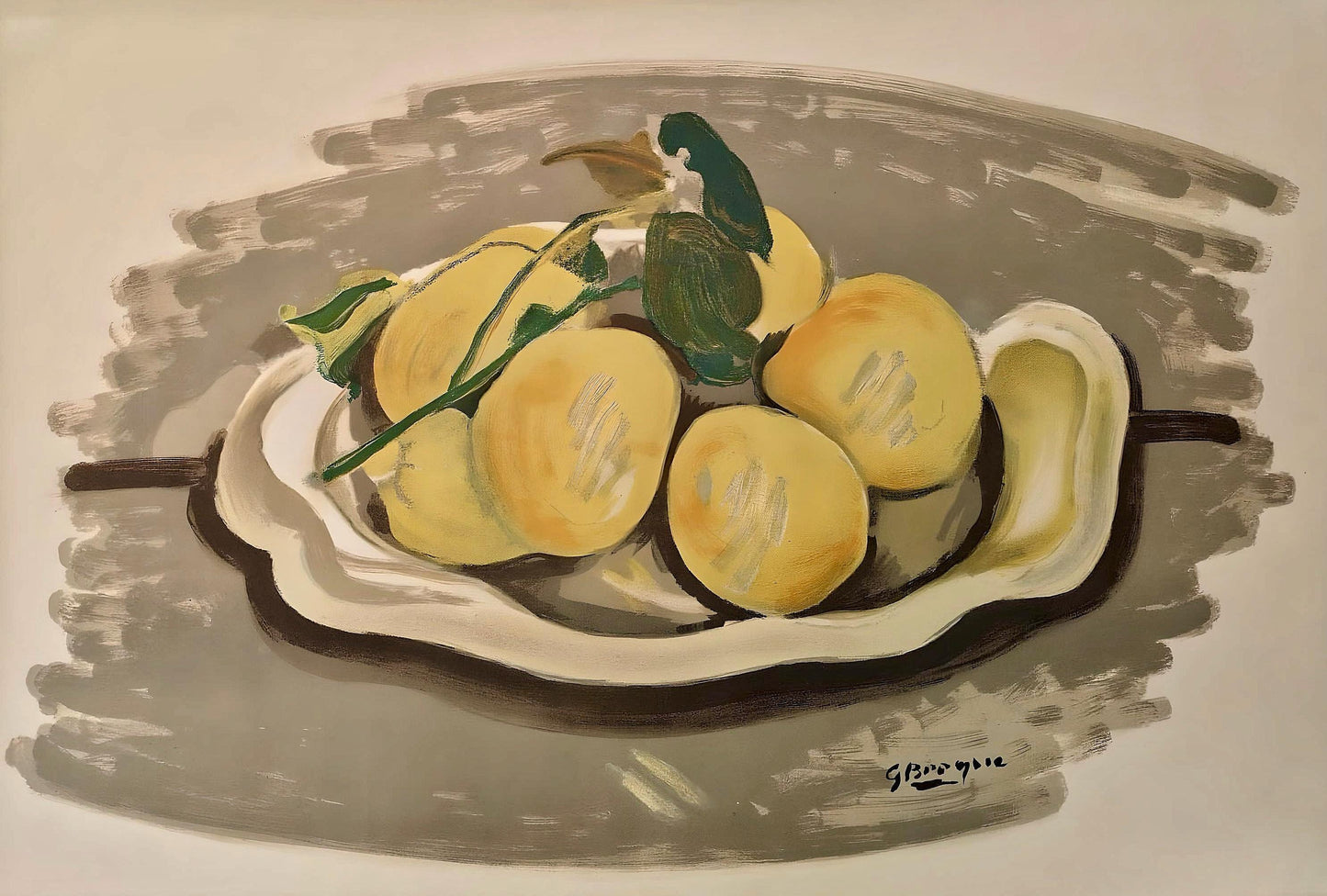 Georges Braque, Corbeille De Fruits, Derrire Le Miroir, Lithograph