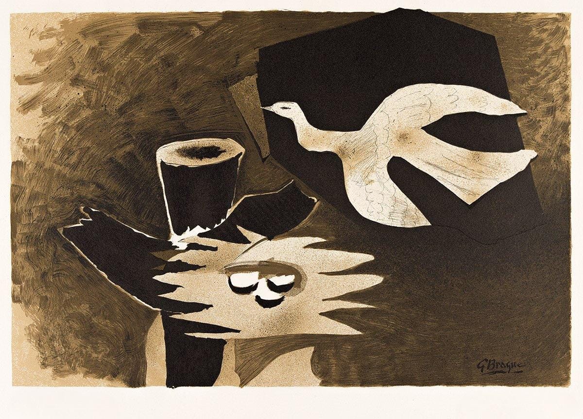 Georges Braque, L'Oiseau Et Son Nid, Derrire Le Miroir, Lithograph