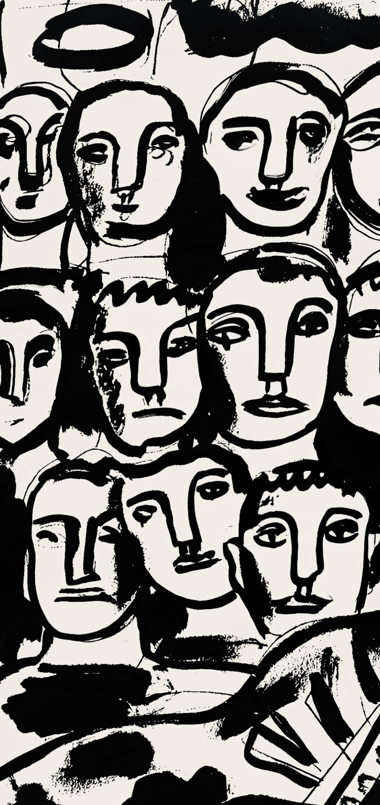 Fernand Lger, Composition, Levers De Rideau Sur La Question Du Bonheur, Lithograph