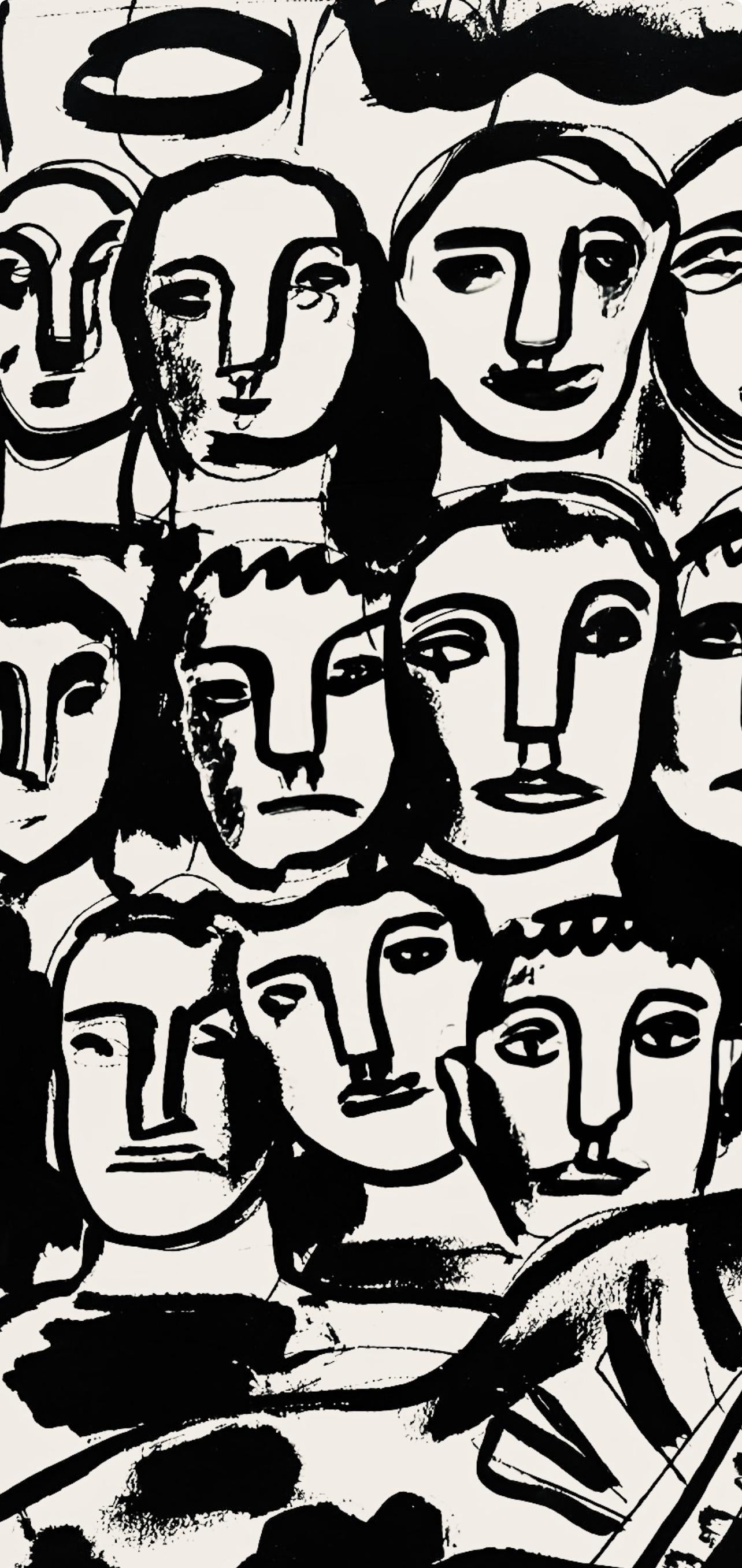 Fernand Lger, Composition, Levers De Rideau Sur La Question Du Bonheur, Lithograph