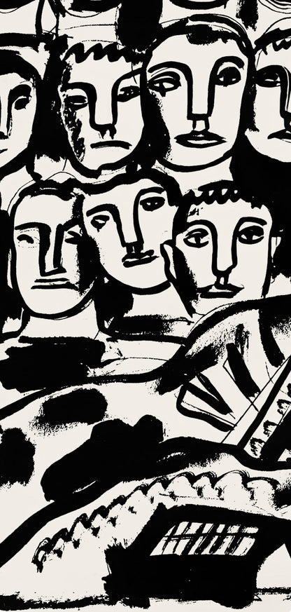 Fernand Lger, Composition, Levers De Rideau Sur La Question Du Bonheur, Lithograph