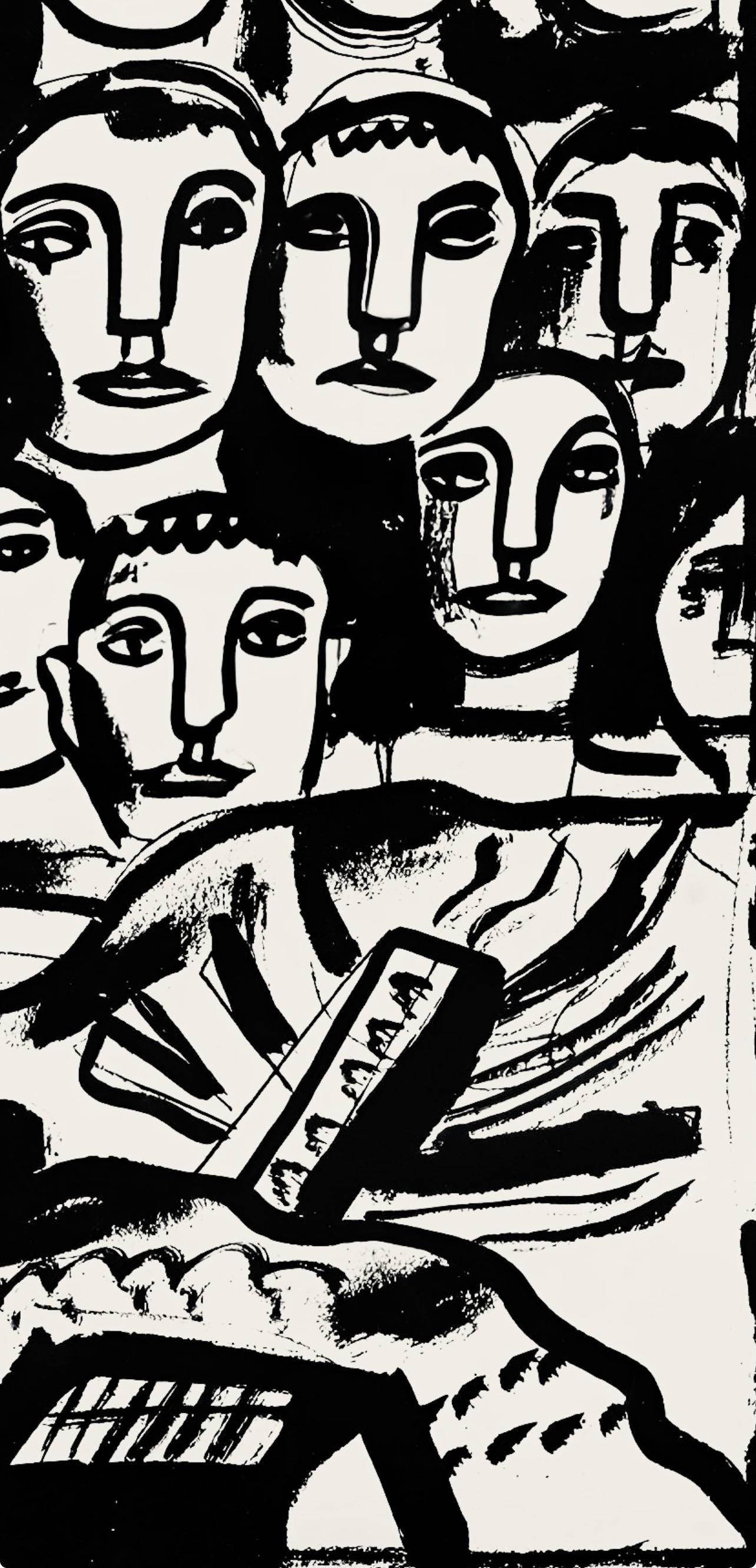 Fernand Lger, Composition, Levers De Rideau Sur La Question Du Bonheur, Lithograph