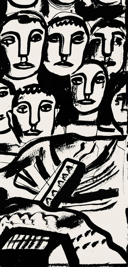 Fernand Lger, Composition, Levers De Rideau Sur La Question Du Bonheur, Lithograph