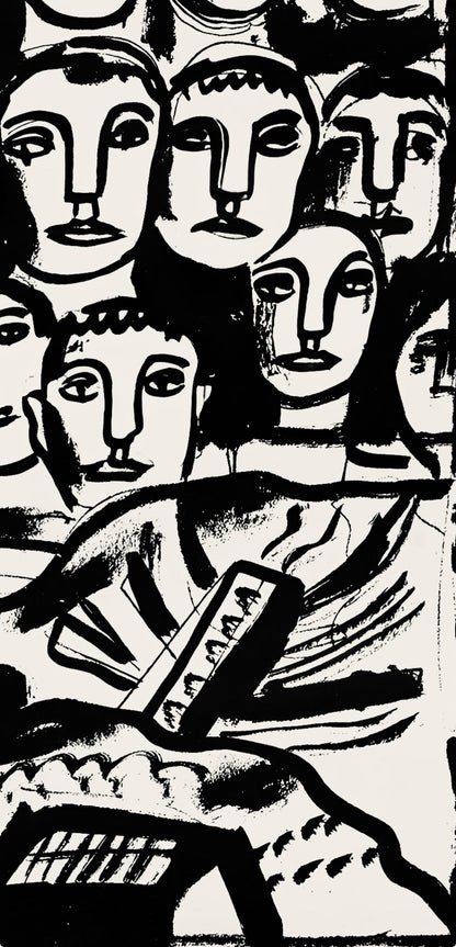 Fernand Lger, Composition, Levers De Rideau Sur La Question Du Bonheur, Lithograph