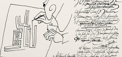 Saul Steinberg, Composition, Derrire Le Miroir, Lithograph