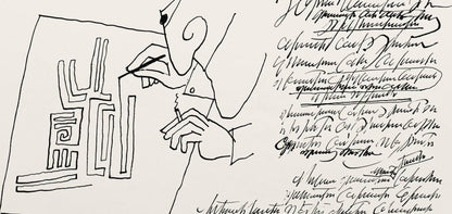 Saul Steinberg, Composition, Derrire Le Miroir, Lithograph