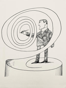 Saul Steinberg, Composition, Derrire Le Miroir, Lithograph