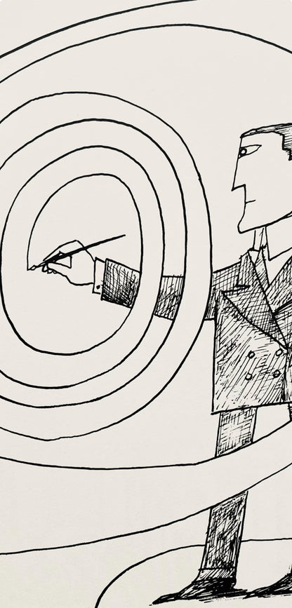 Saul Steinberg, Composition, Derrire Le Miroir, Lithograph