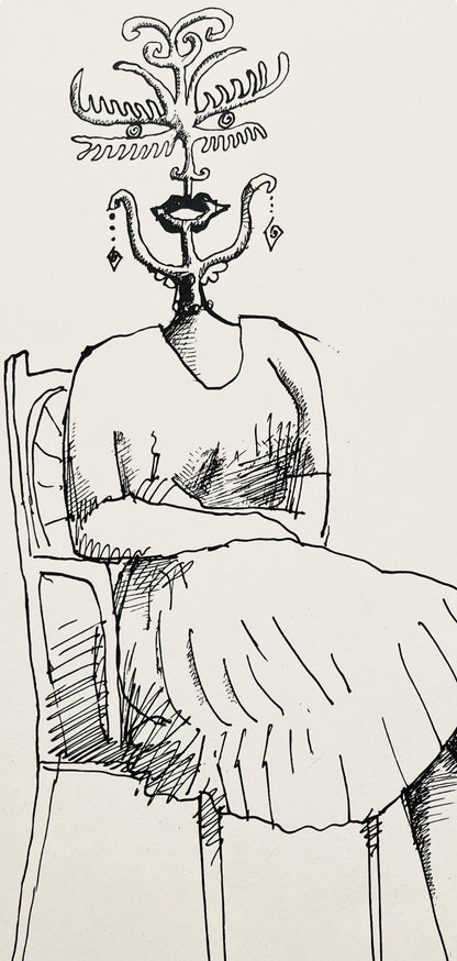 Saul Steinberg, Composition, Derrire Le Miroir, Lithograph