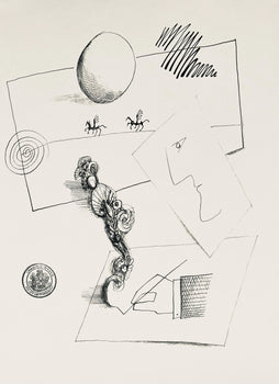 Saul Steinberg, Composition, Derrire Le Miroir, Lithograph